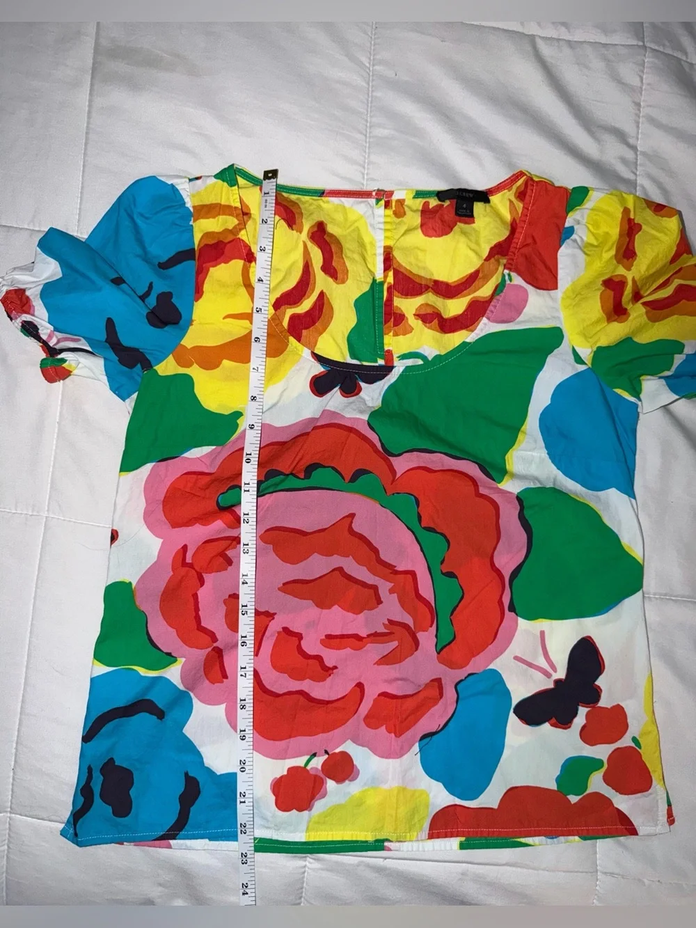 J.Crew Ratti Jardin Floral Puff Sleeve Poplin Top - Size 4